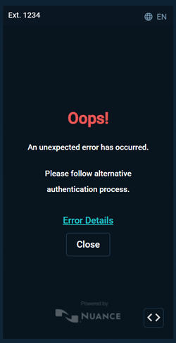 Error message